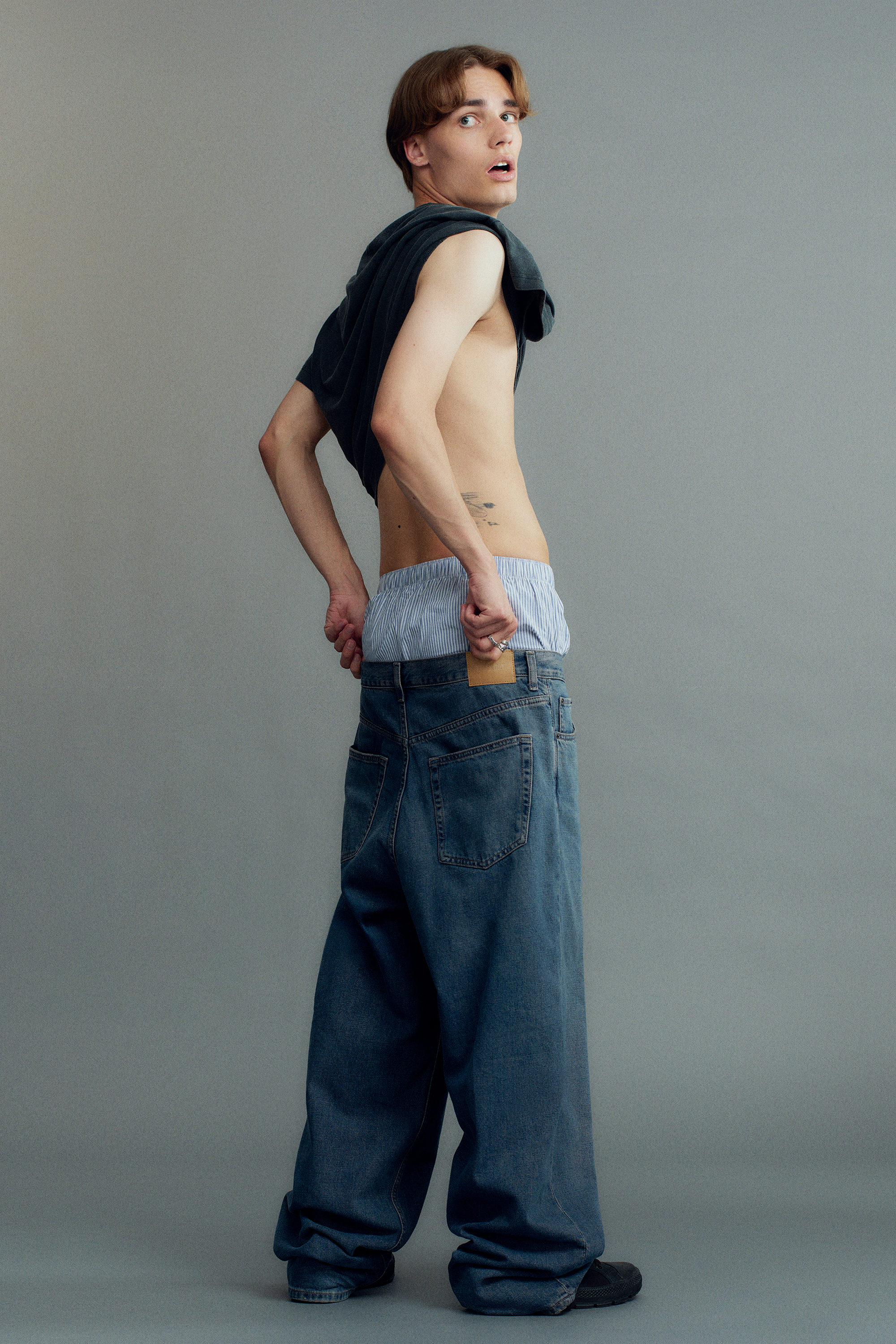 Board Blue - Medium Blue - Astro Loose Baggy Leg Jeans - 1