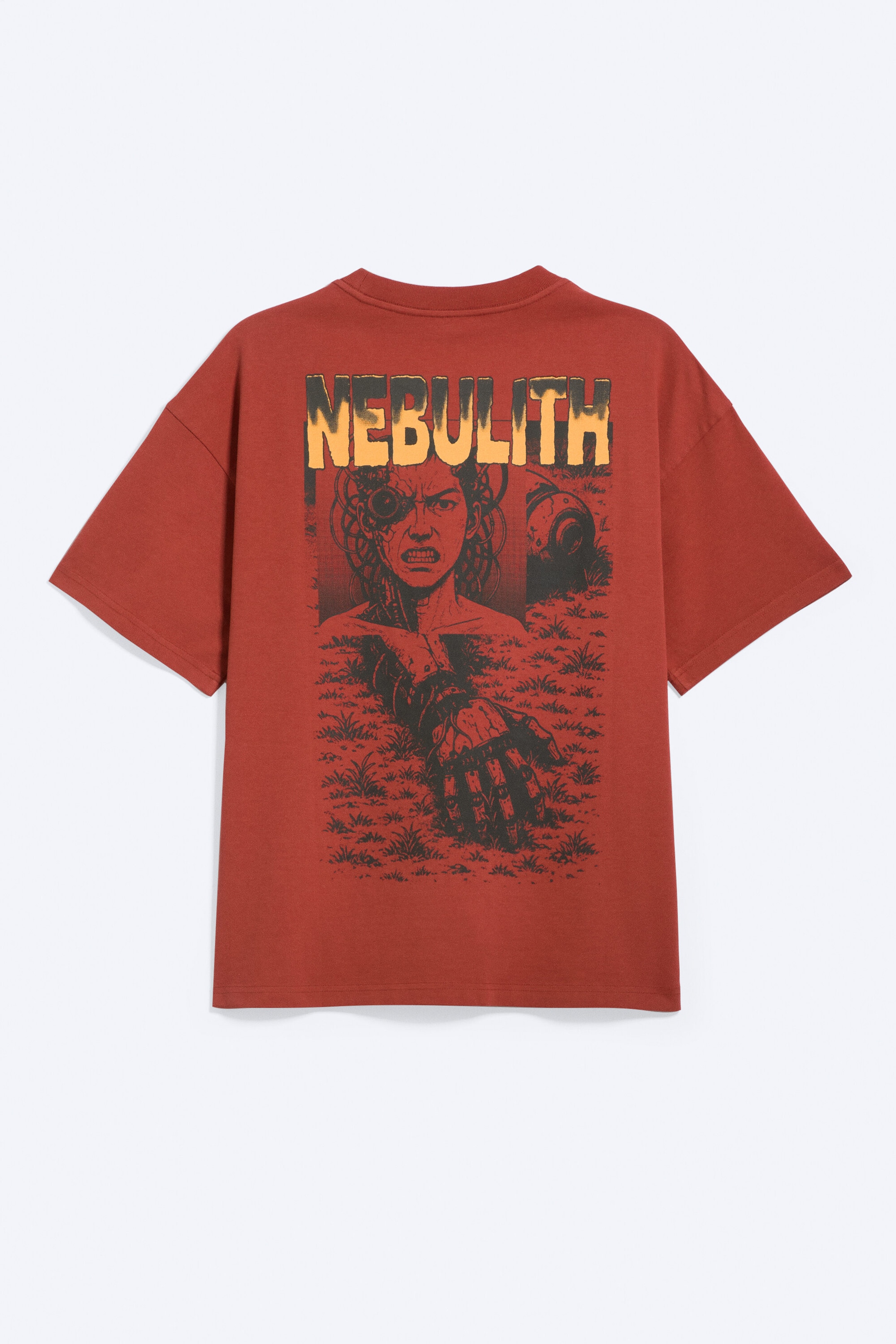 Red - Nebulith - Boxy Printed Graphic T-shirt - 5