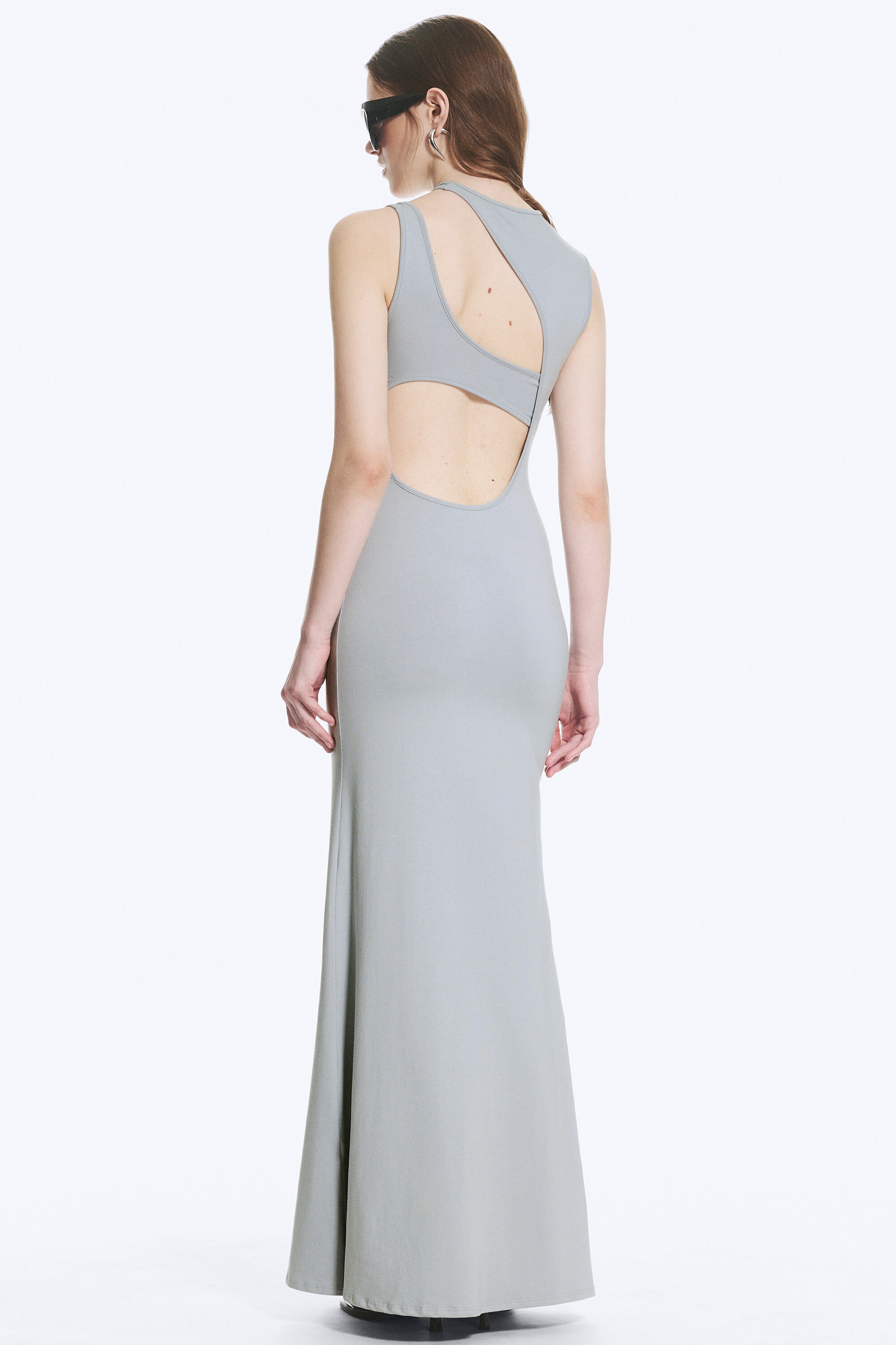 Light Dusty Grey - Cutout Maxi Dress - 3