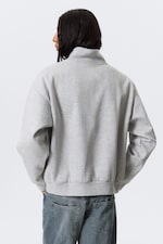 Grey - Loose Half Zip Sweatshirt - 3