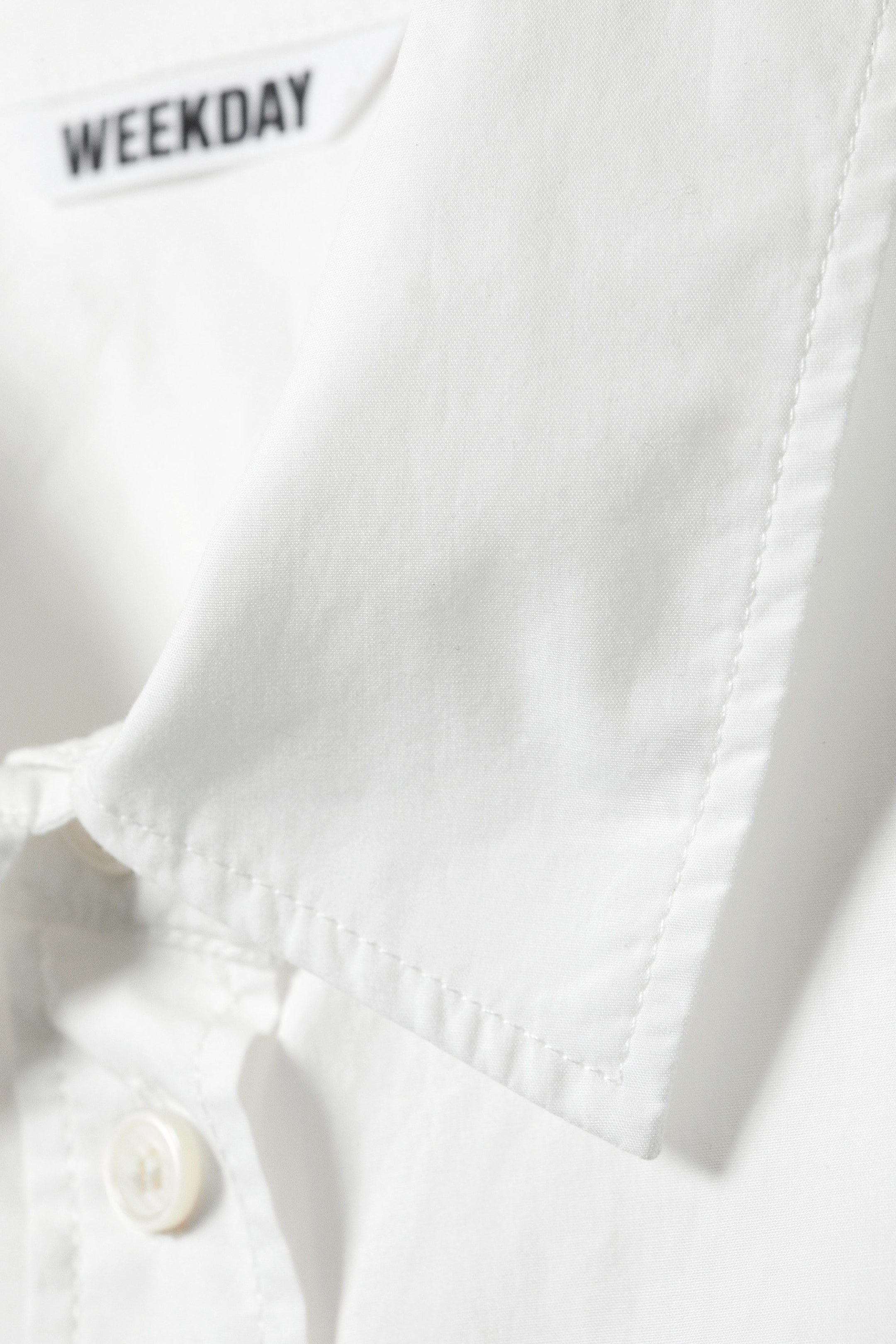 White - Long-Sleeved Poplin Cotton Shirt - 1