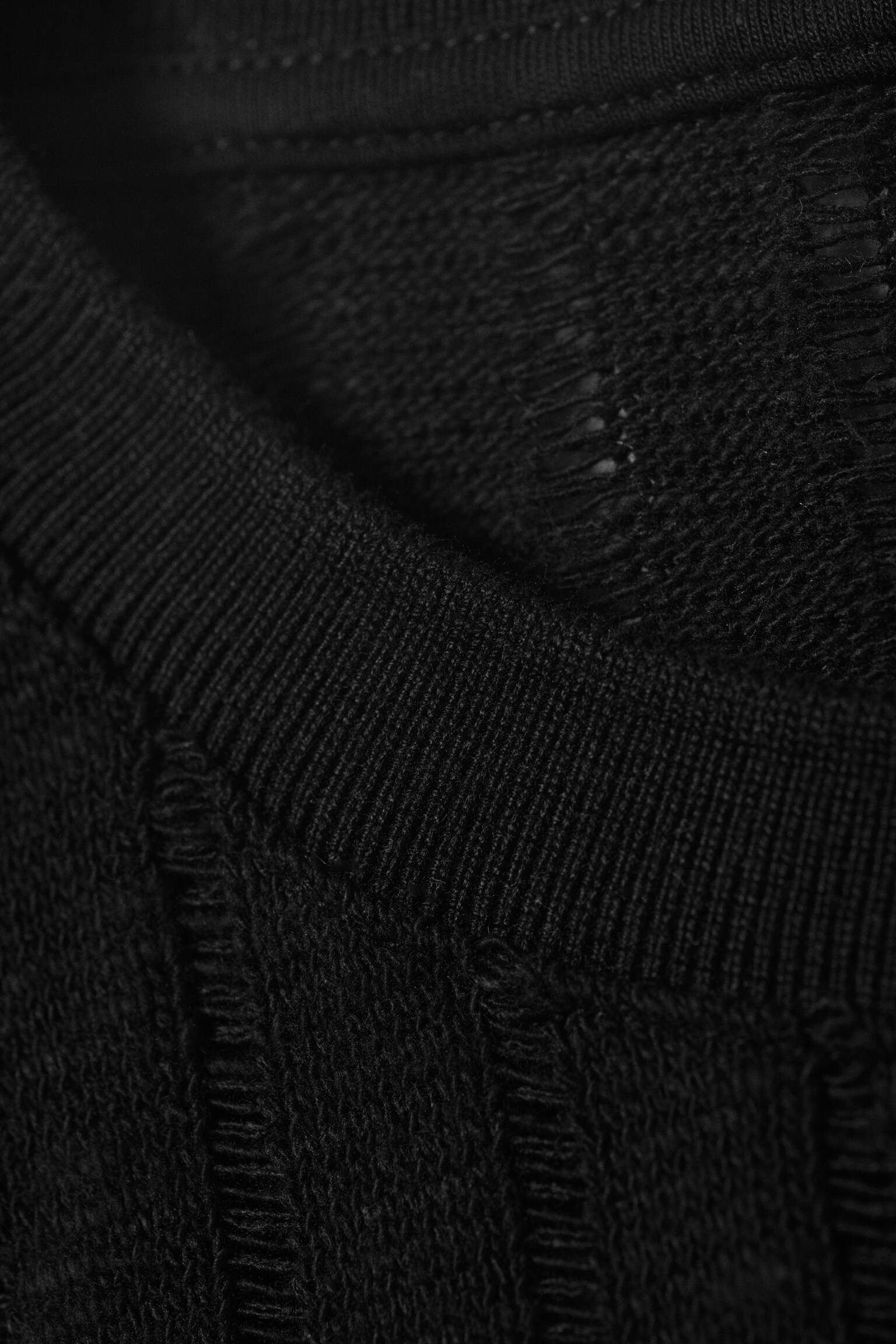 Maiou din bumbac structurat, cu croială boxy - Negru - 2