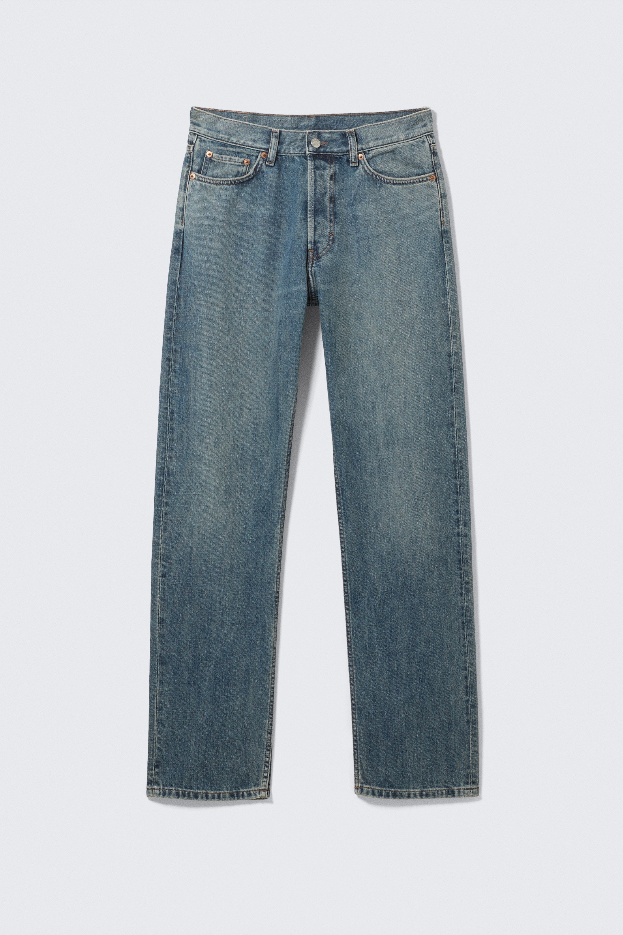 Visa större bild: Space Relaxed Straight Leg Jeans - Second Blue - Mellanblå - HERR | H&M SE 6