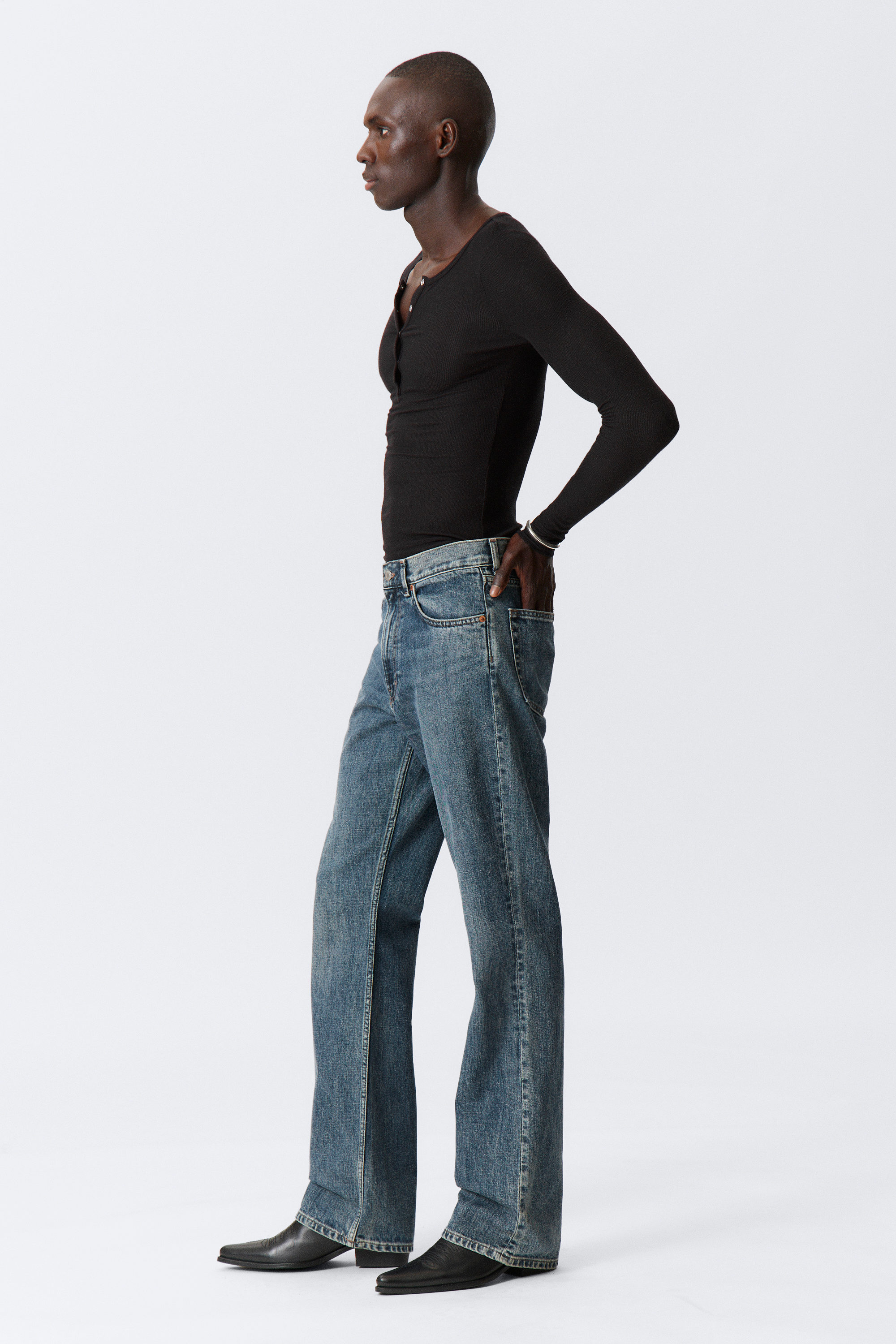 Second Blue - Medium Blue - Mercury relaxed bootcut leg jeans - 2