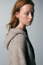 Dark Mole Melange - Knitted Wool-Blend Zip Hoodie - 0