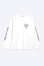 Vit - Synergy - Relaxed grafisk långärmad T-shirt - 0