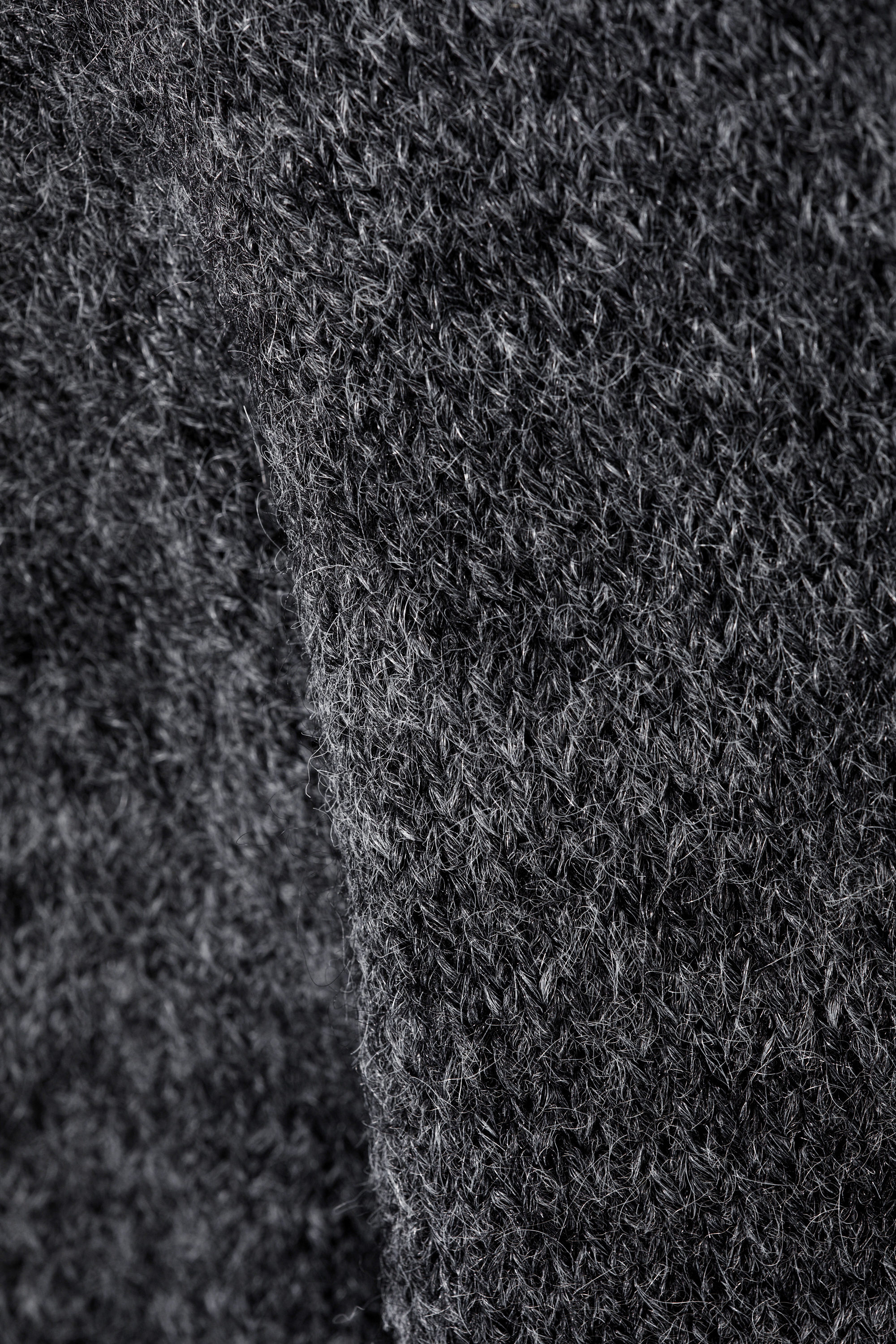 Mörkgrå - Stickad tröja i ullblandning - 5