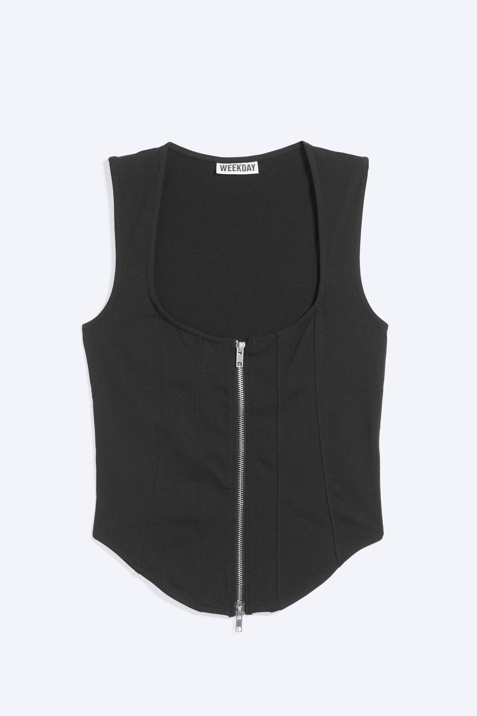Nauwsluitend korset met rits - Black