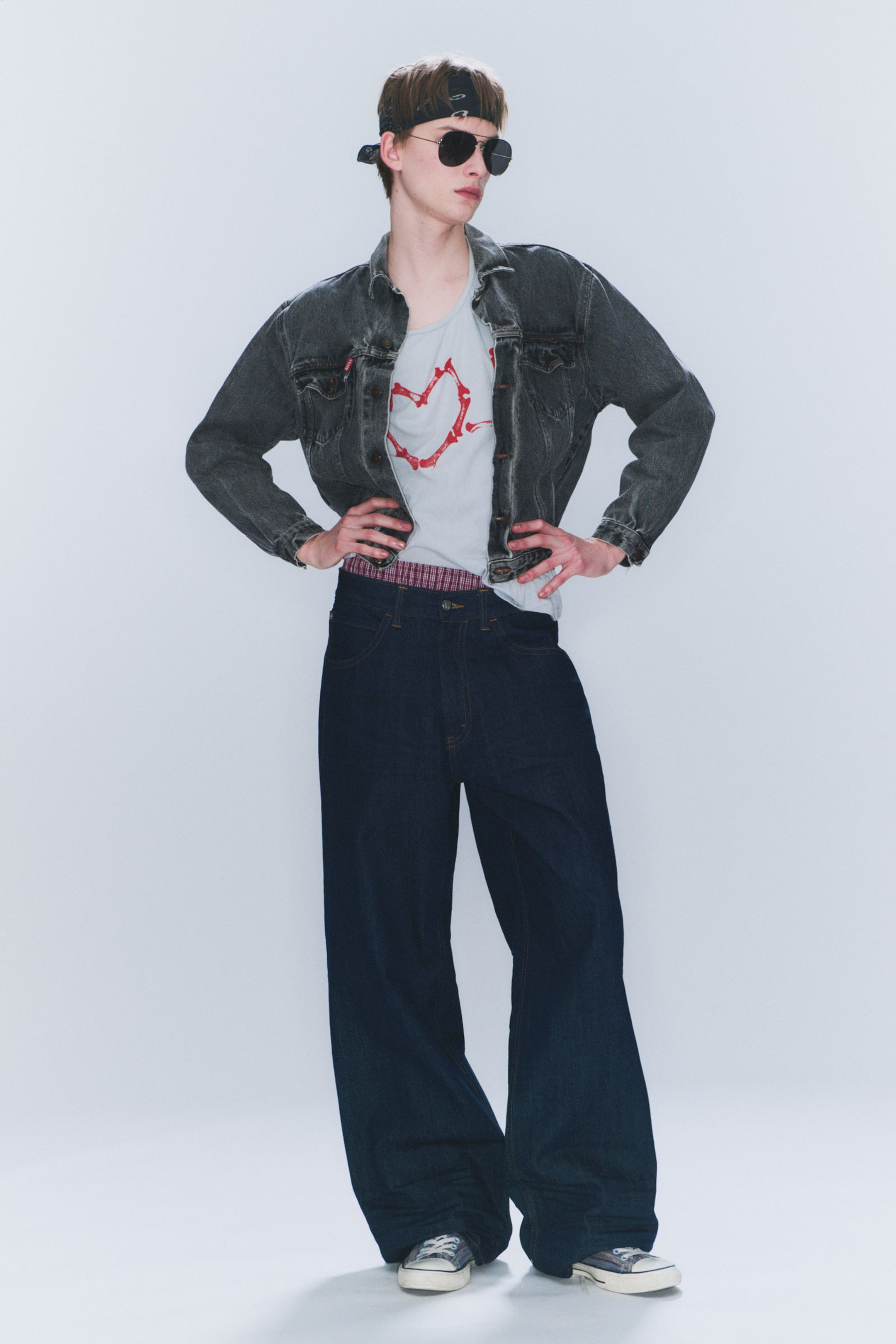 #4C5164 - Looser Regular Waist Loose Straight Jeans - 1