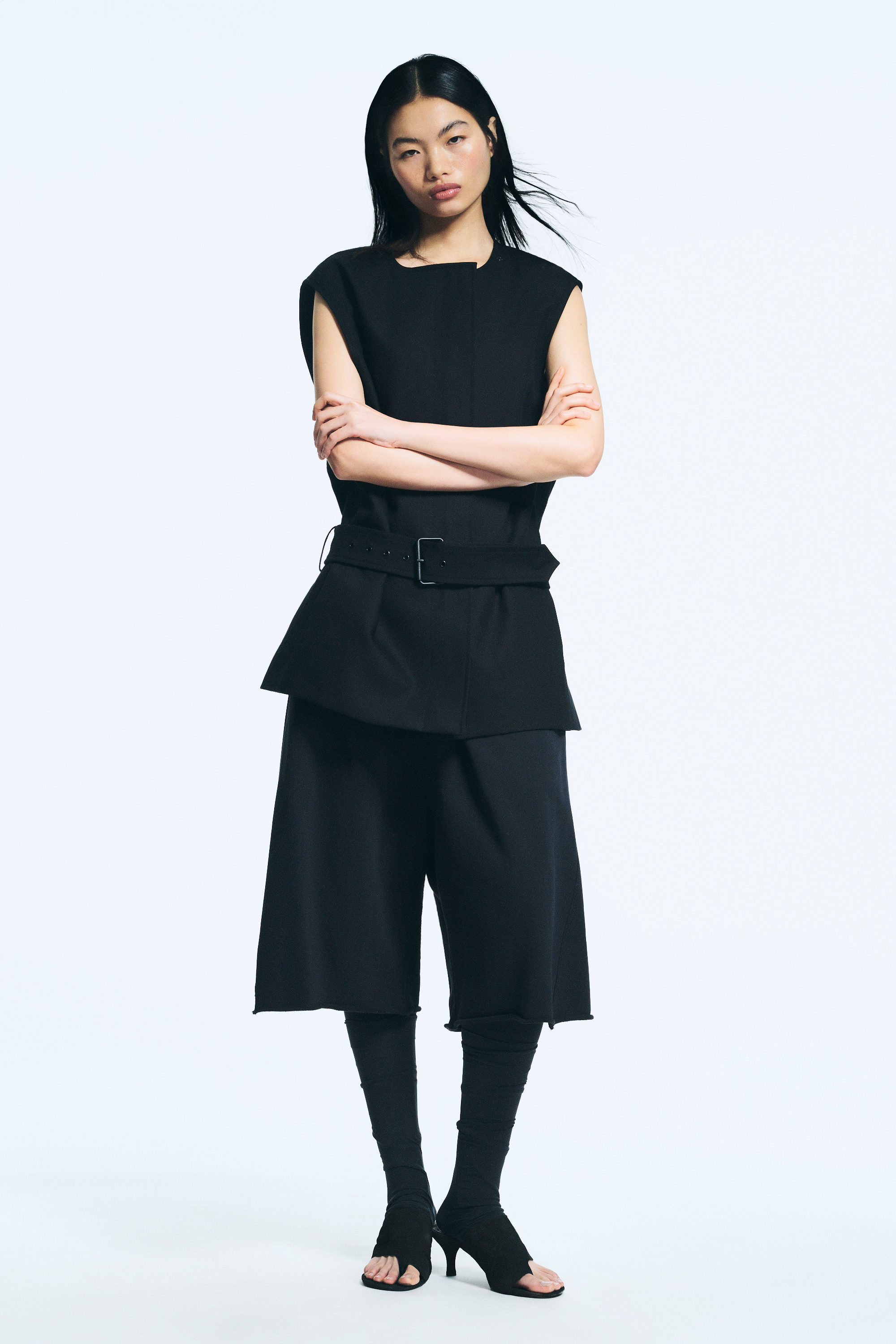 Black - Layered Technical Trench Coat - 2