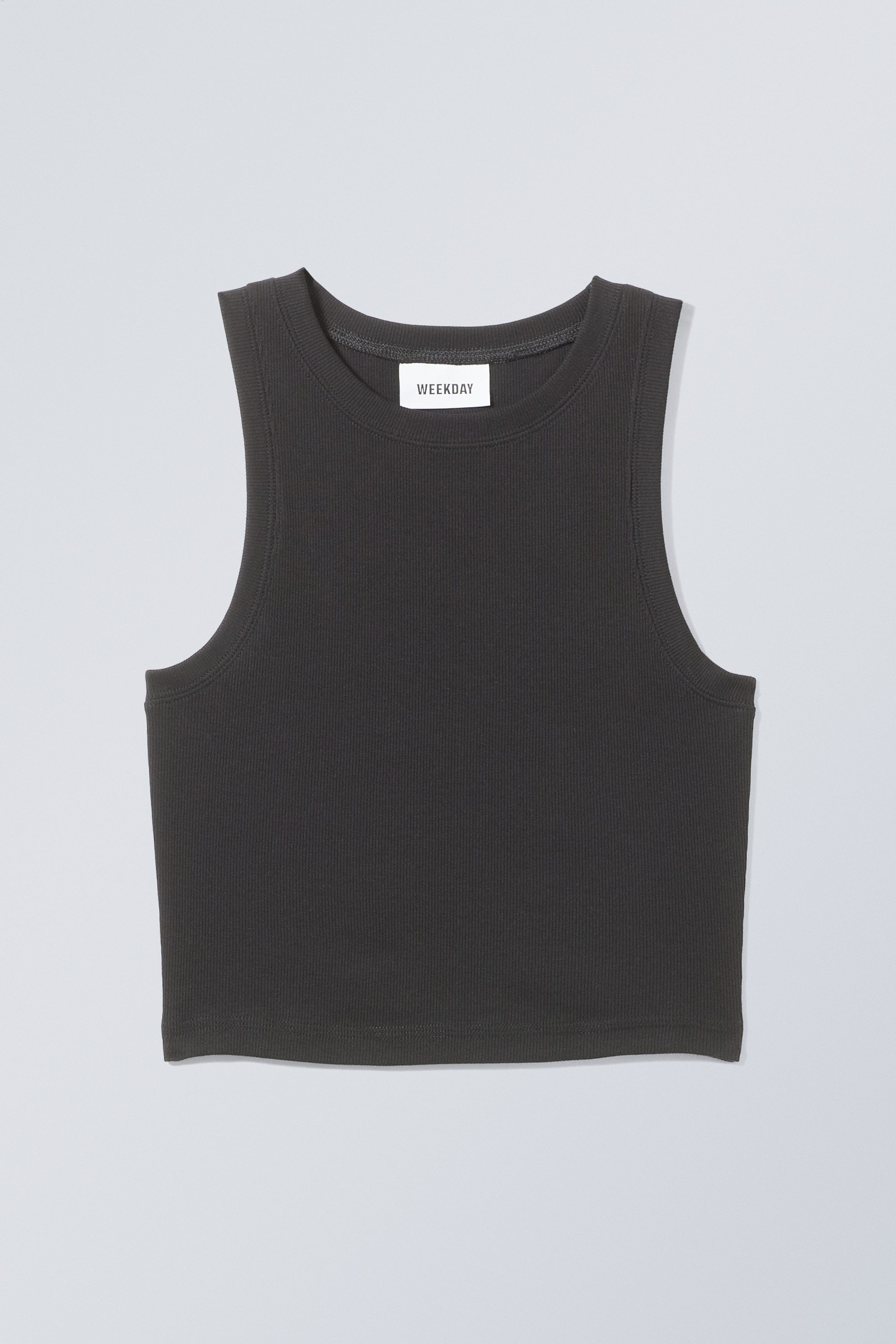 Black - Easy Cropped Tank Top - 0