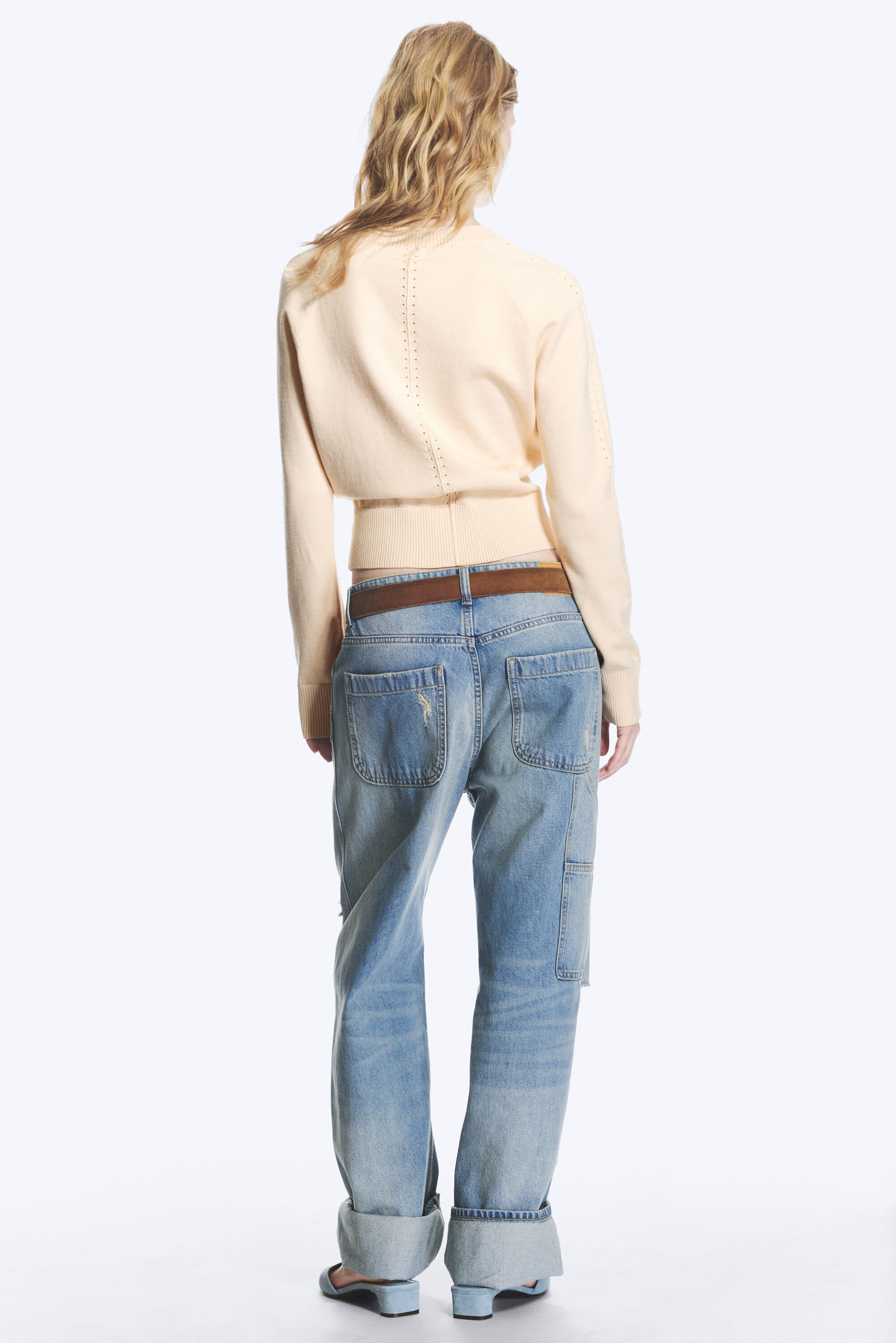 Lys støvet beige - Strikket genser - 3