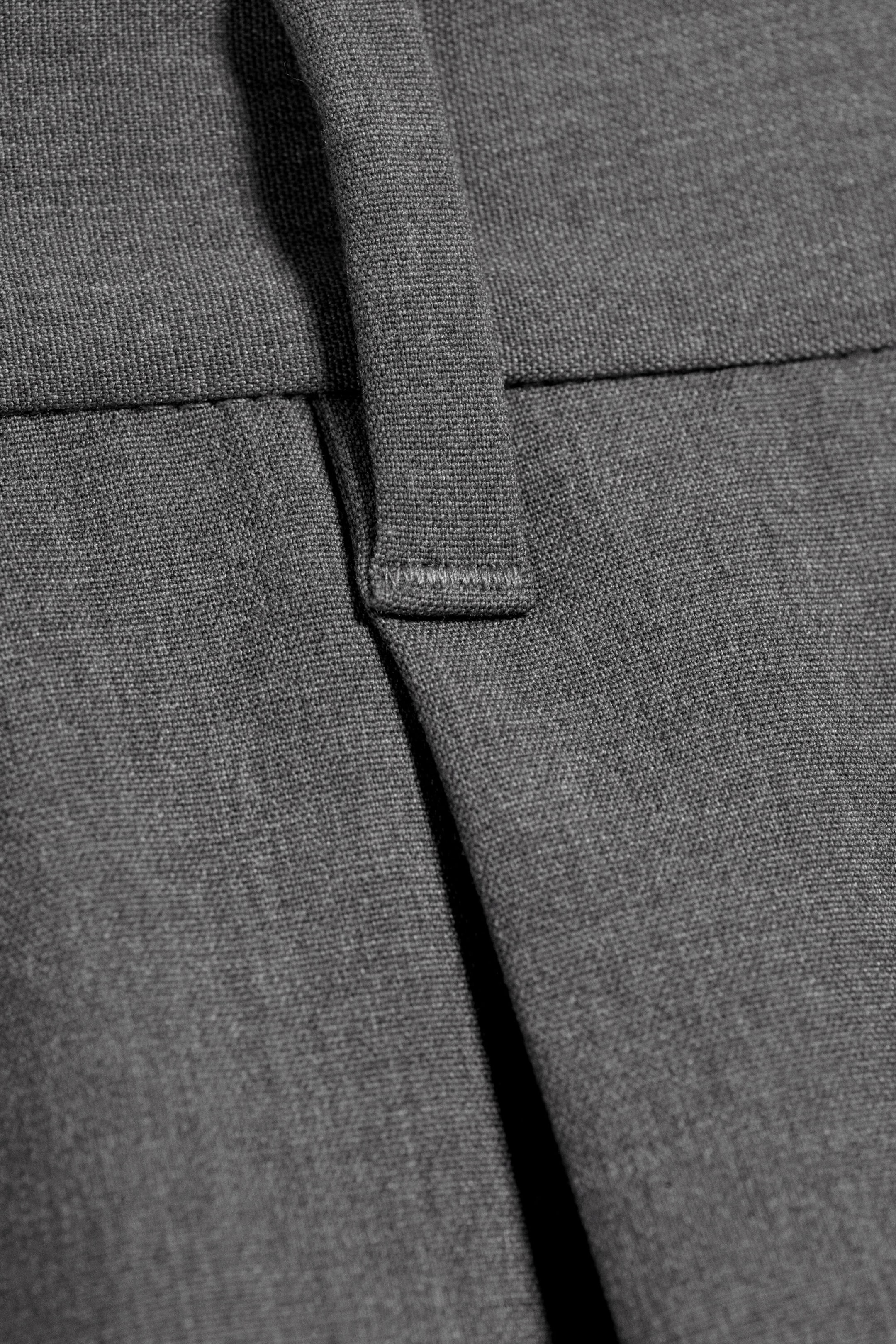 Dark Grey Melange - Uno Loose Suit Trousers - 5