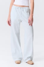 Weiß - Blaue Streifen - Entspannte Schlupfhose mit niedrigem Bund - 1