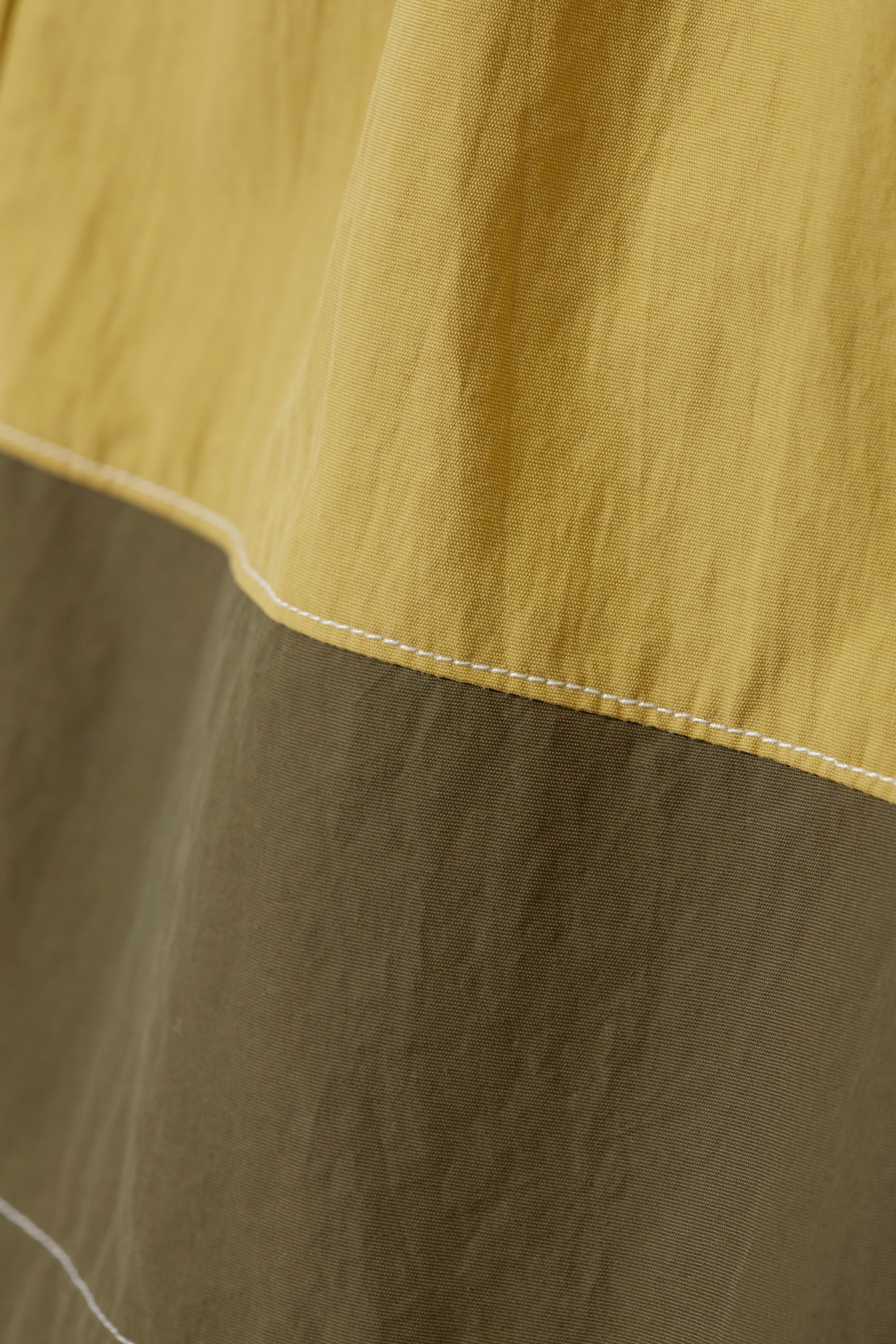 Dark Beige Khaki - Colour Blocking Swim Shorts - 1