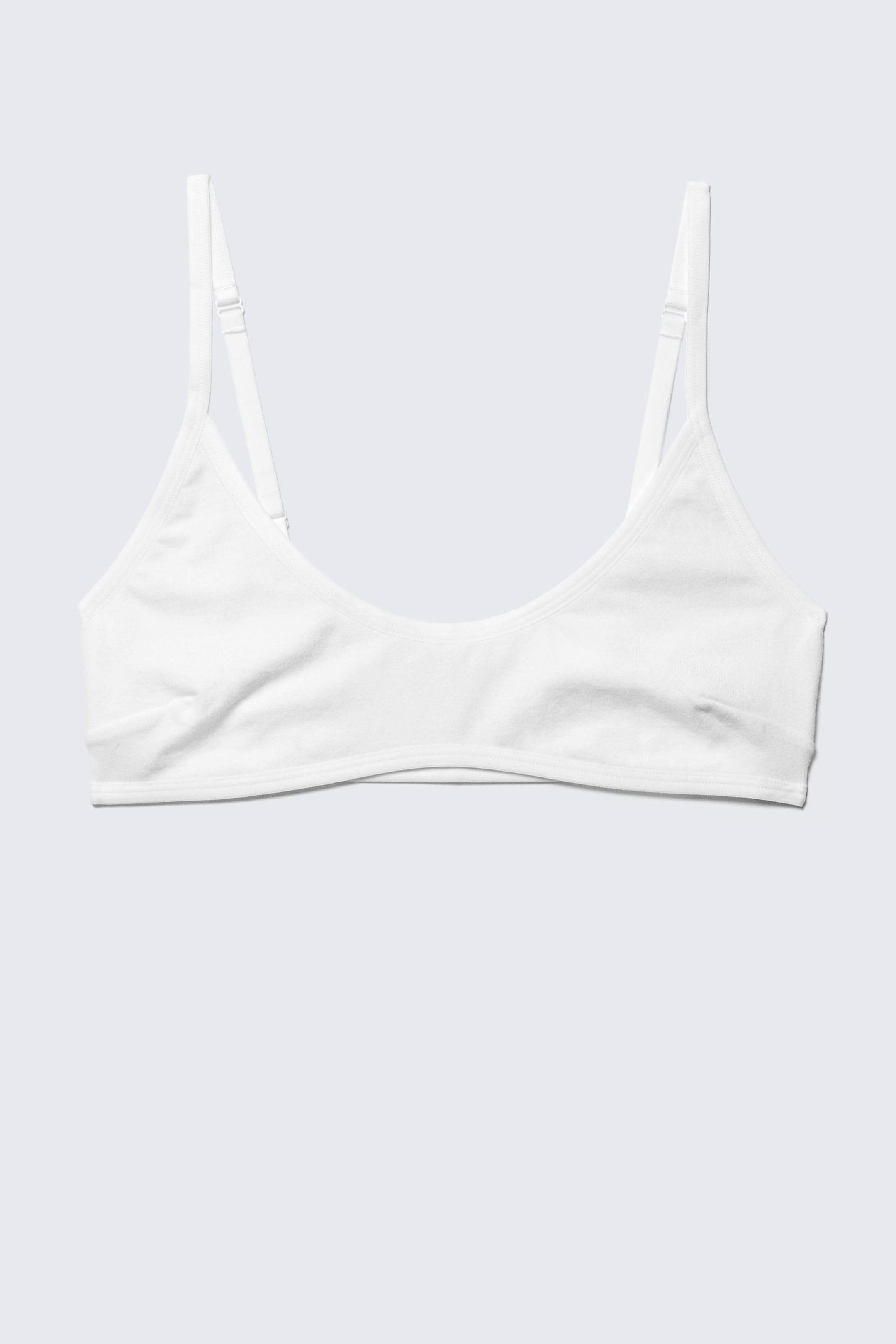 #FFFFFF - Inez katoenen bralette met ronde halslijn - 1