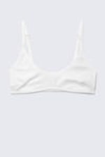 Weiß - Baumwoll-Bustier Inez mit tiefem Ausschnitt - 0