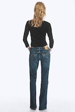 Strobe Blue - Dunkelblau - bambi y2k low waist flared slim zip pocket jeans - 5