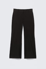 Pinstriped Black - Low-Rise Flared Suiting Trousers - 5
