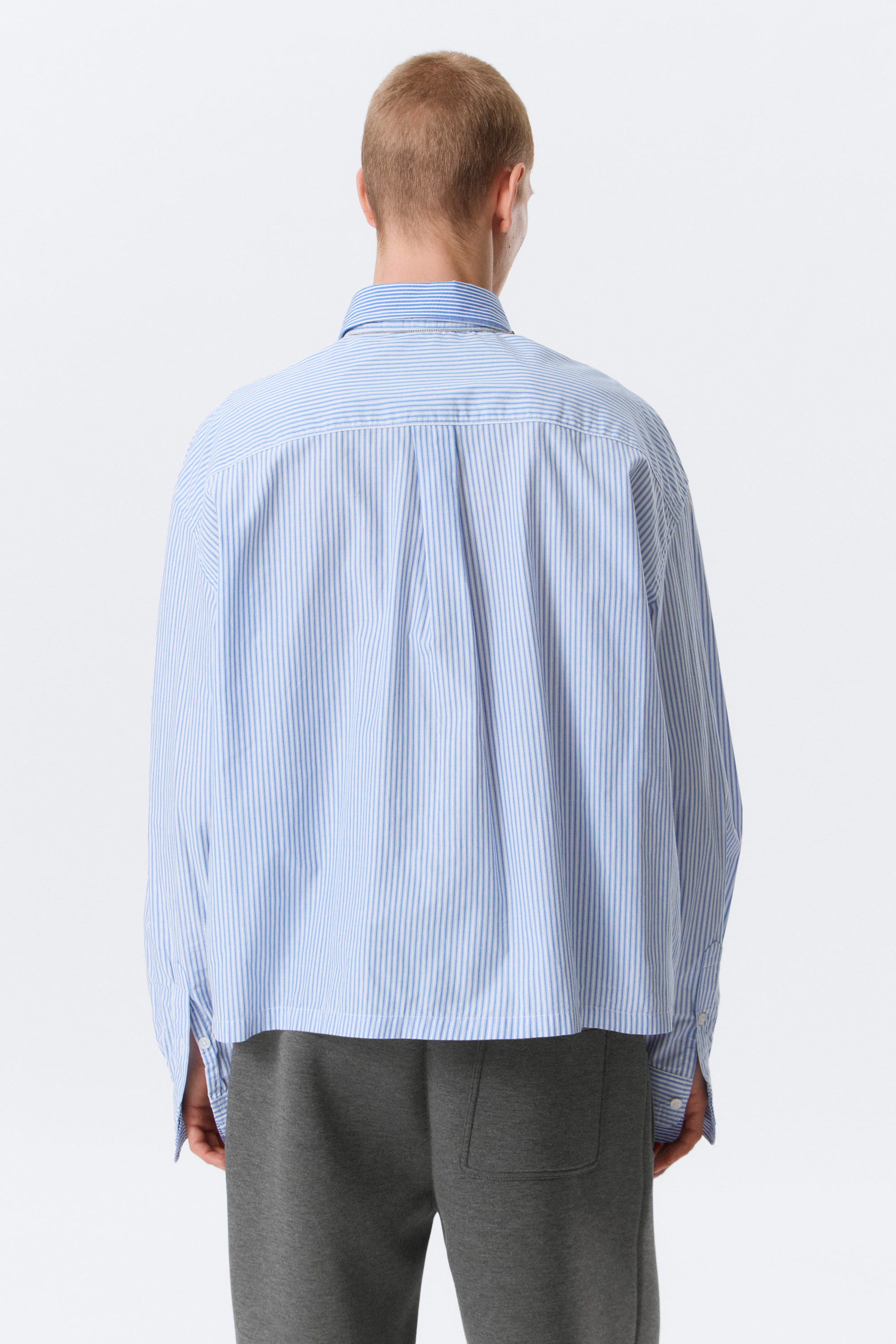 Blue - White Stripes - HUGO HART RELAXED DOUBLE COLLAR SHIRT - 3