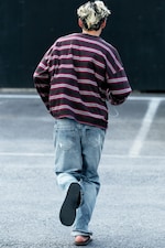 Gestreept donkerbruin - Oversized graphic longsleeve - 0
