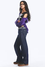 Blue Rinse - Mörkblå - Messy Low Rise Regular Straight Jeans - 2