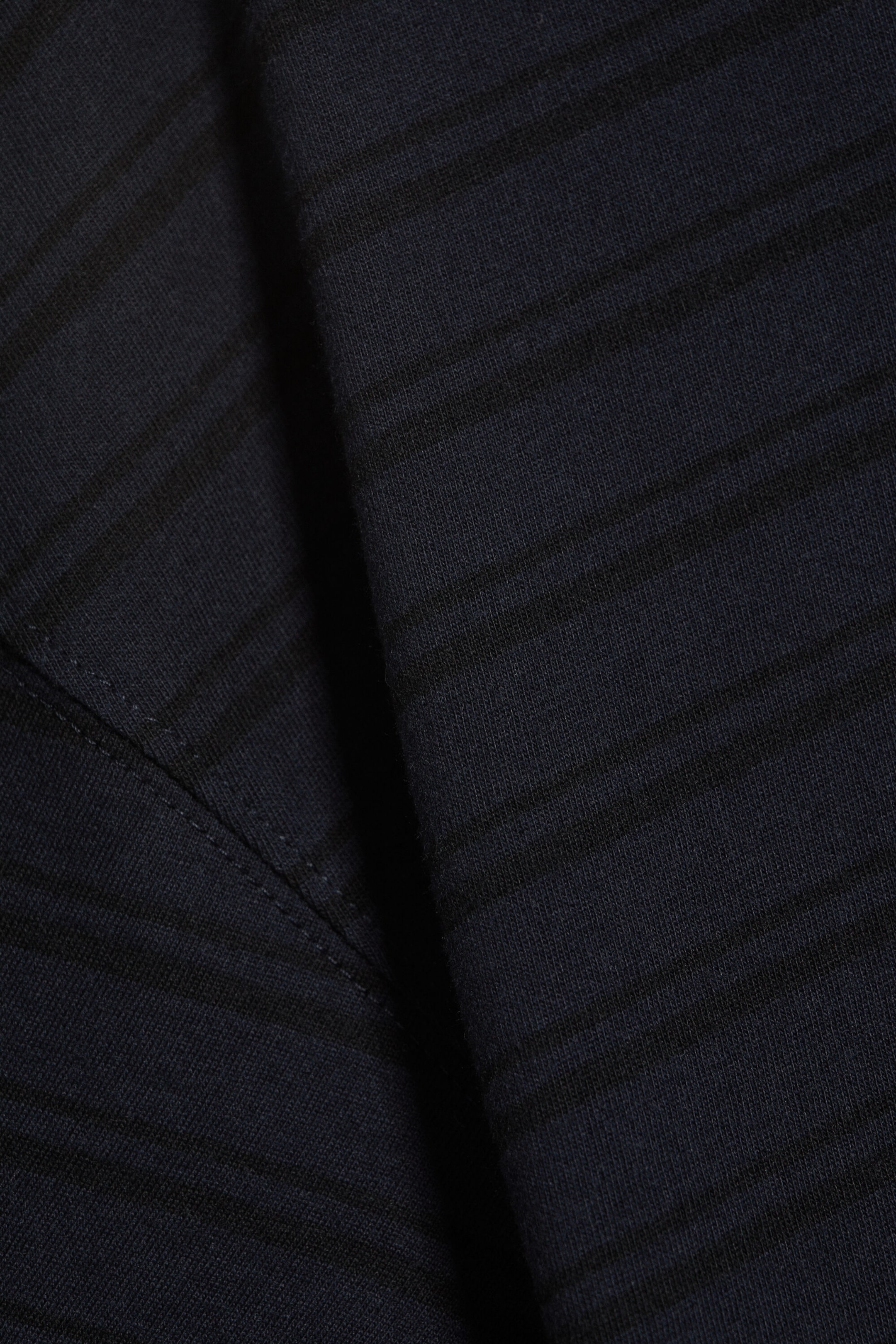 Striped Dark Blue - Relaxed Boxy Cotton T-shirt - 4