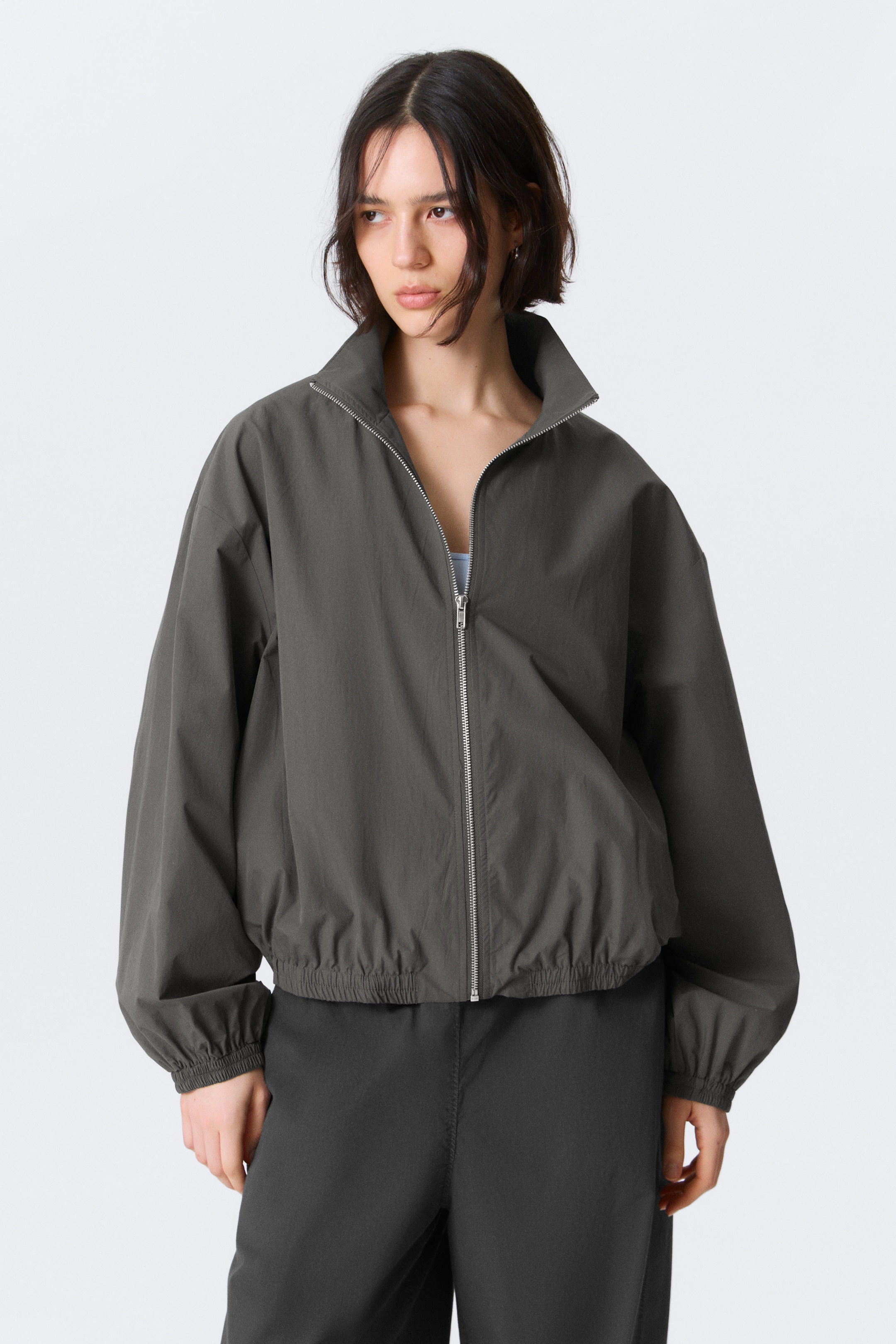 Dark Grey - Oversized Track Jacket - 2