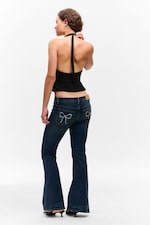 Schwarz - Strukturierte Neckholder-Weste mit Reißverschluss - 2