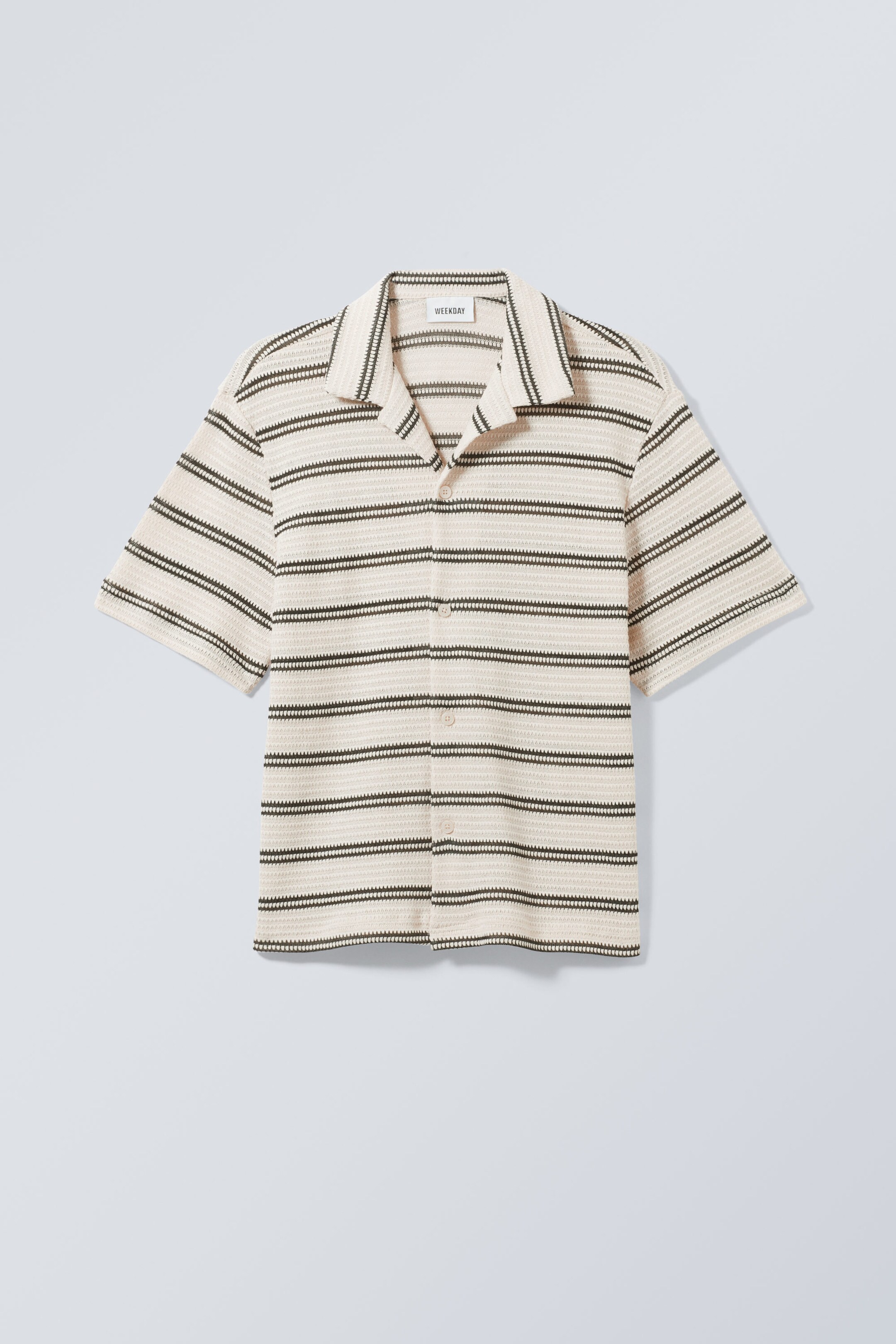 Dusty White Stripe - Charlie Short Sleeve Shirt - 0