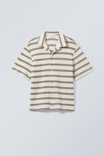Dusty White Stripe - Charlie Short Sleeve Shirt - 0
