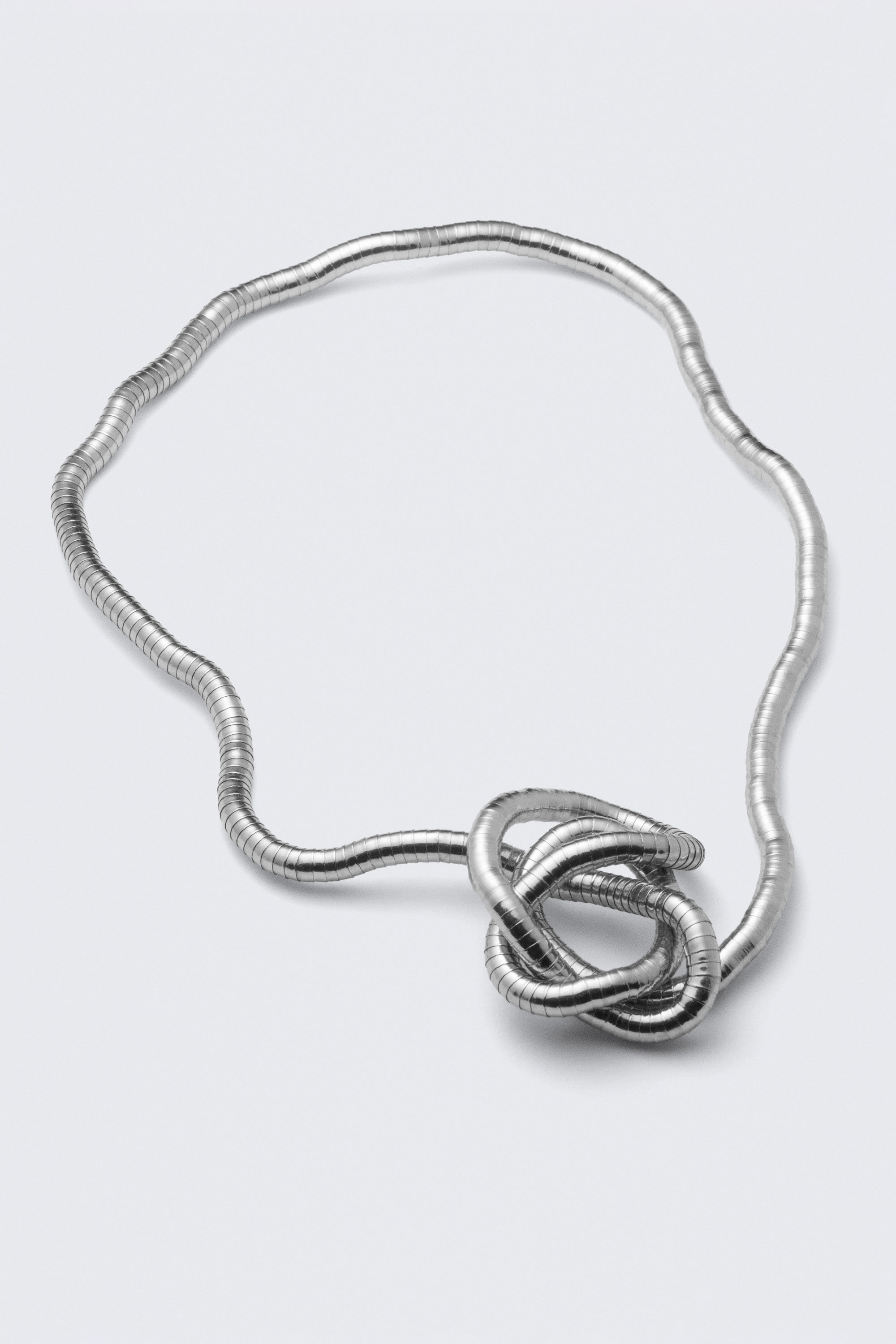 Silver - Flexible Steel Necklace - 1
