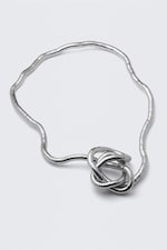 Silver - Flexible Steel Necklace - 0
