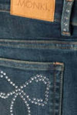 Embellished Blue - Dunkelblau - Katsumi Embellished Low Rise Slim Flared Leg Jeans - 6