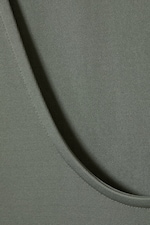 Khaki Green - Gizem Open Back Long Sleeve Top - 2