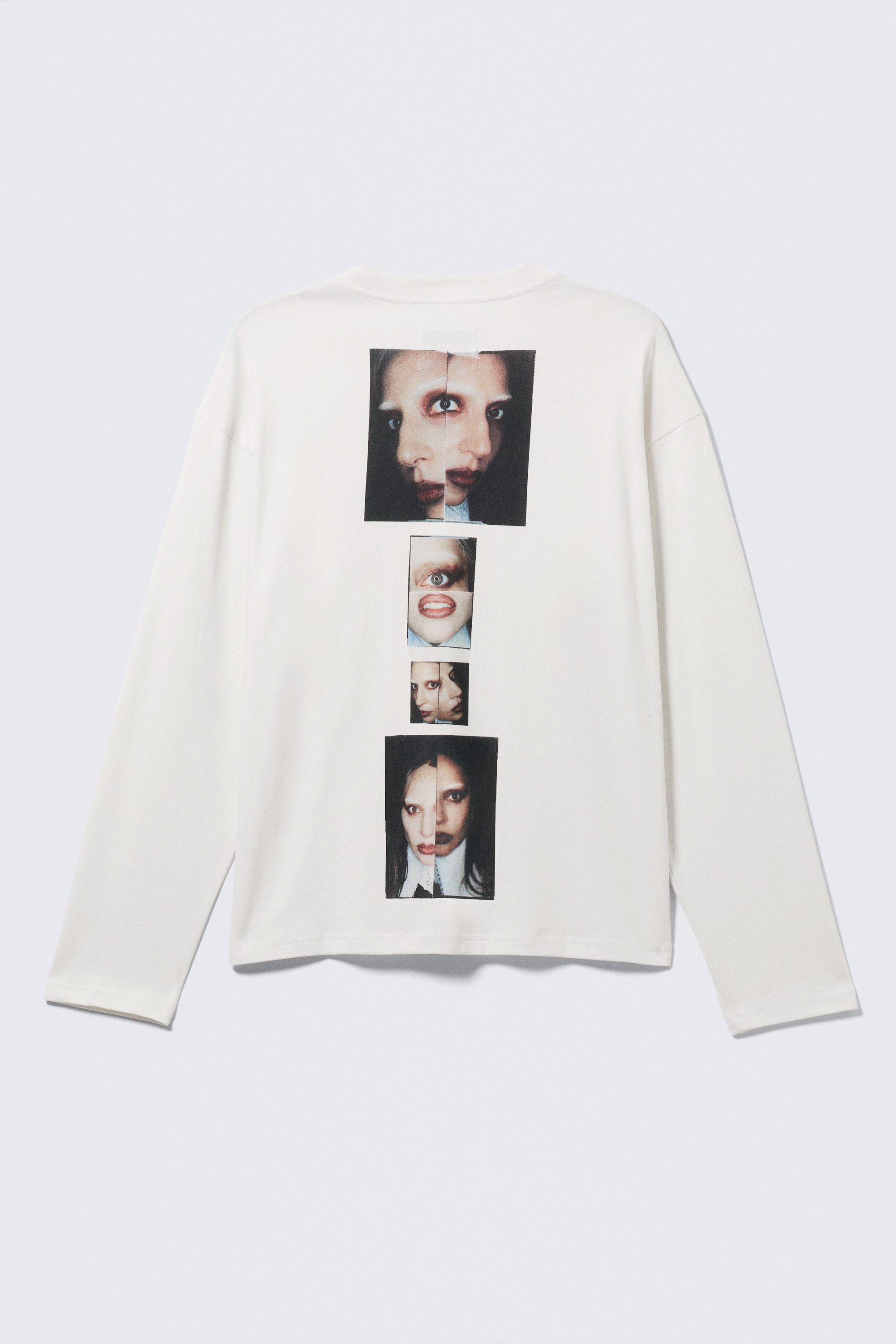 lady gaga long-sleeved t-shirt - Off-white | Weekday EU