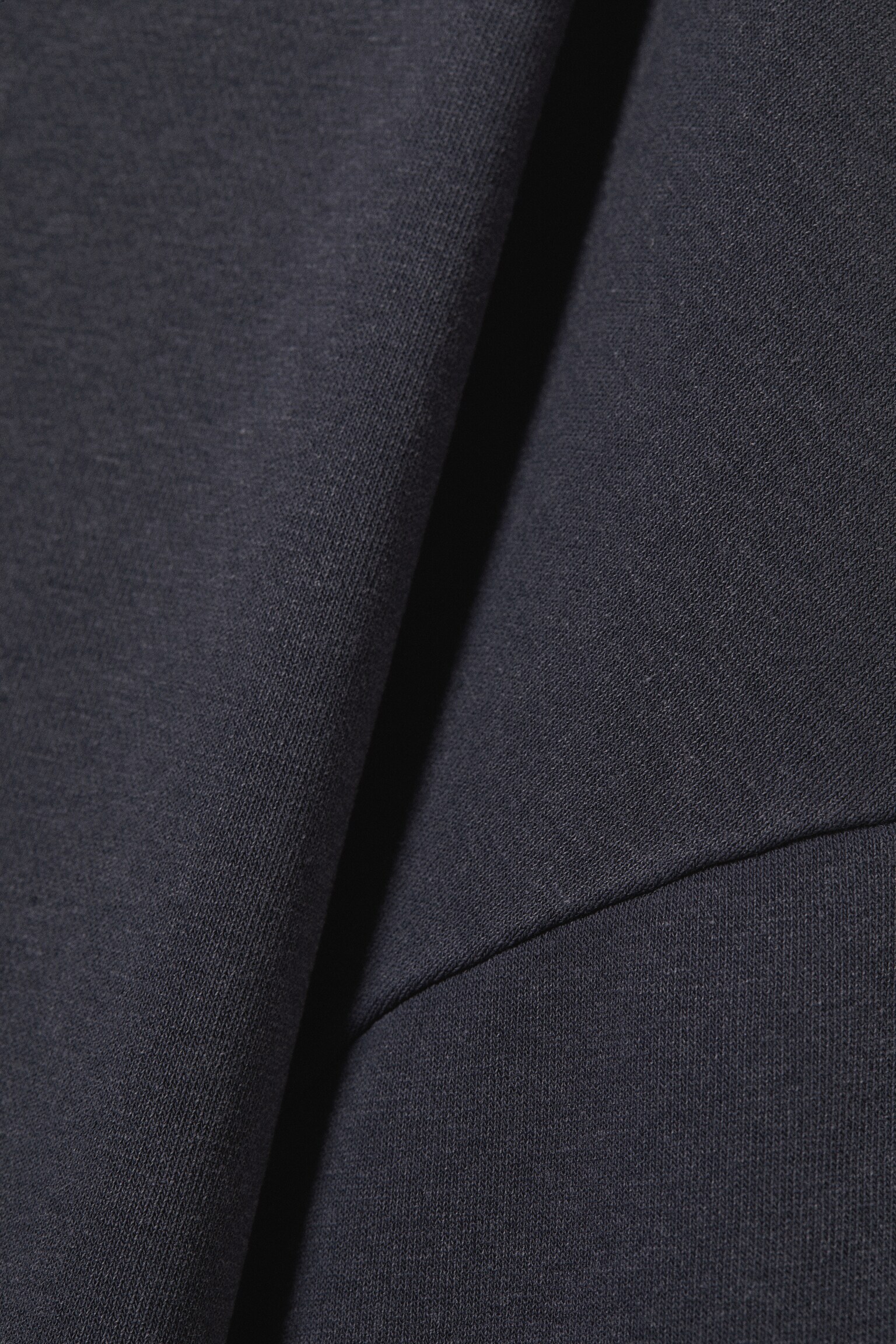 Lässiges Off-Shoulder-Pyjama-Oberteil aus Frottee - Dunkelblau/Grau meliert - 3