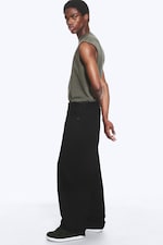 Black Rinse - Black - Astro Mid Rise Loose Baggy Unisex Jeans - 2