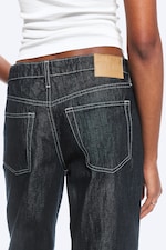 Blue Rinse - Dark Blue - Ample Low Rise Loose Wide Jeans - 4