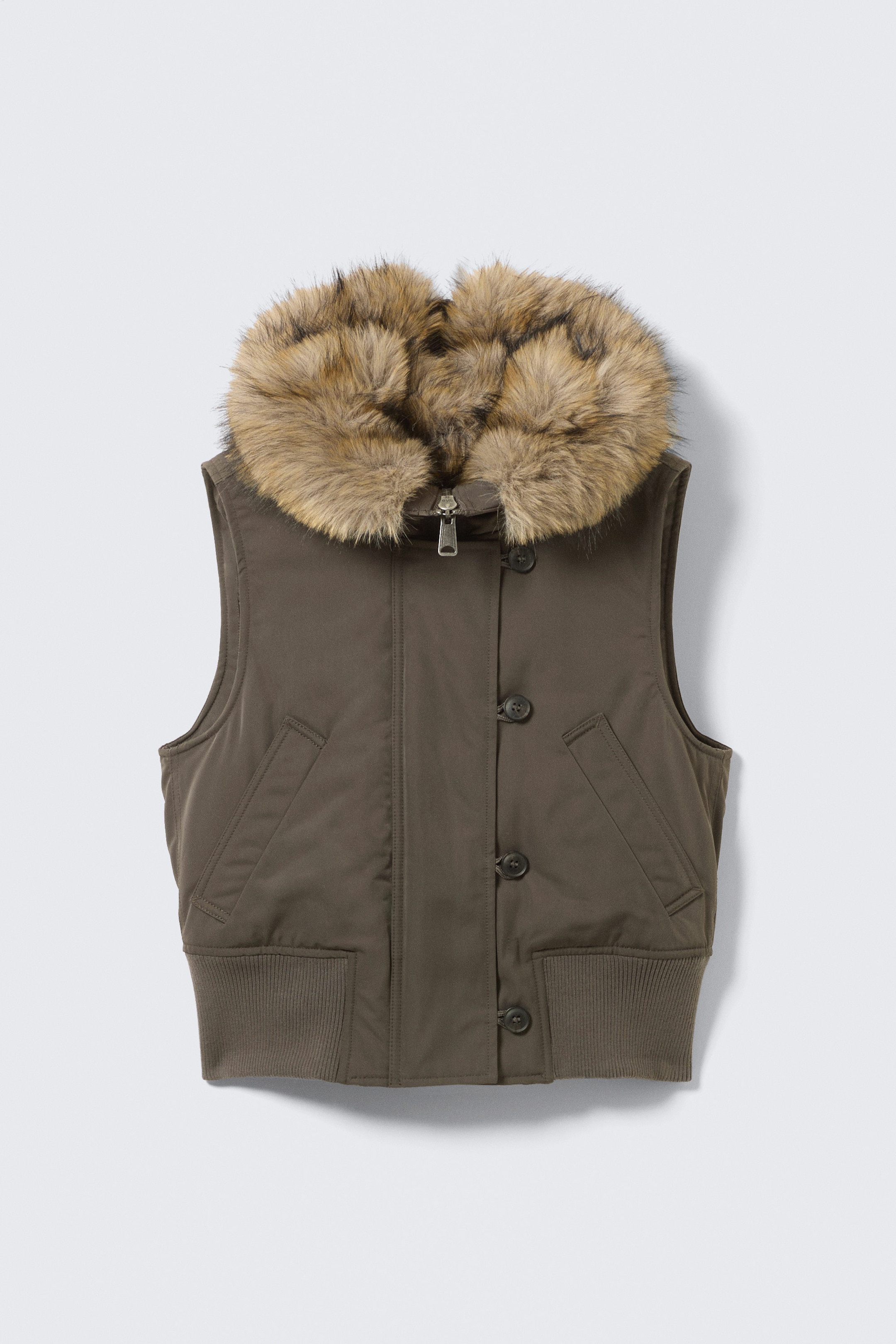 Dark Grey - Convertible Hood Bomber Vest - 6