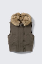 Dark Grey - Convertible Hood Bomber Vest - 6