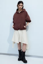 Light Beige - Asymmetric Mid Rise Wrap Midi Skirt - 0