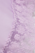 Light Lilac - Satin Lace-Trim Slip-Dress - 5