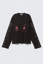 Washed Black - Dragon Gaze - Boxy top met print en lange mouwen - 4