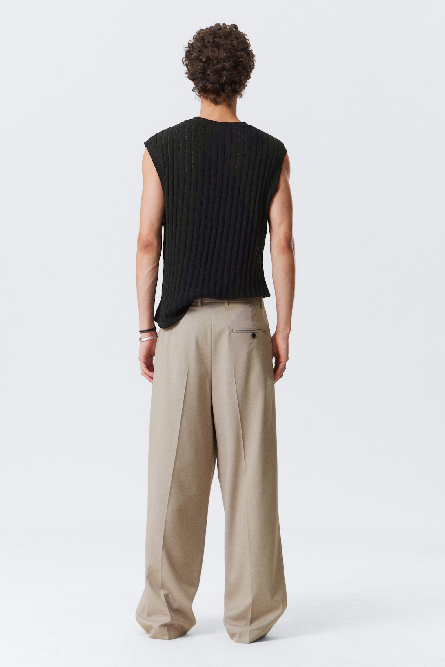 Pantalon tailleur oversize Uno - Beige/Gris foncé/Marron foncé/Noir/Gris rayé/Beige chiné - 6