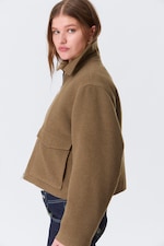 Mattes Braun - Kurze, kastige Zip-Jacke - 5