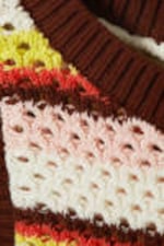 Mehrfarbige Streifen - Offen gestricktes Tanktop aus Baumwolle - 4