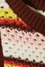 Multi Stripe - Open-Knit Cotton Tank Top - 1