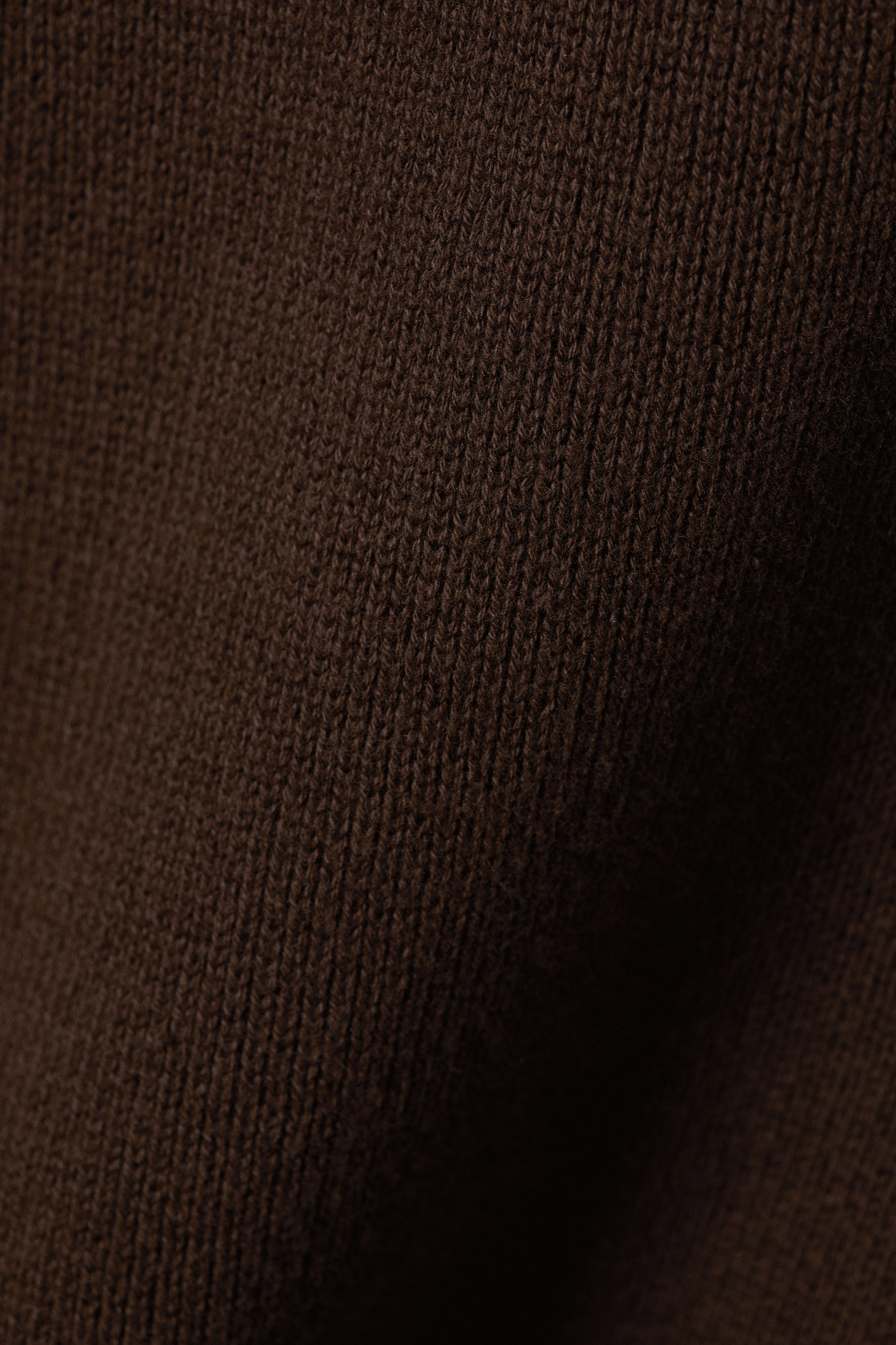 Dark Brown - Boxy Knitted Cotton Sweater - 5