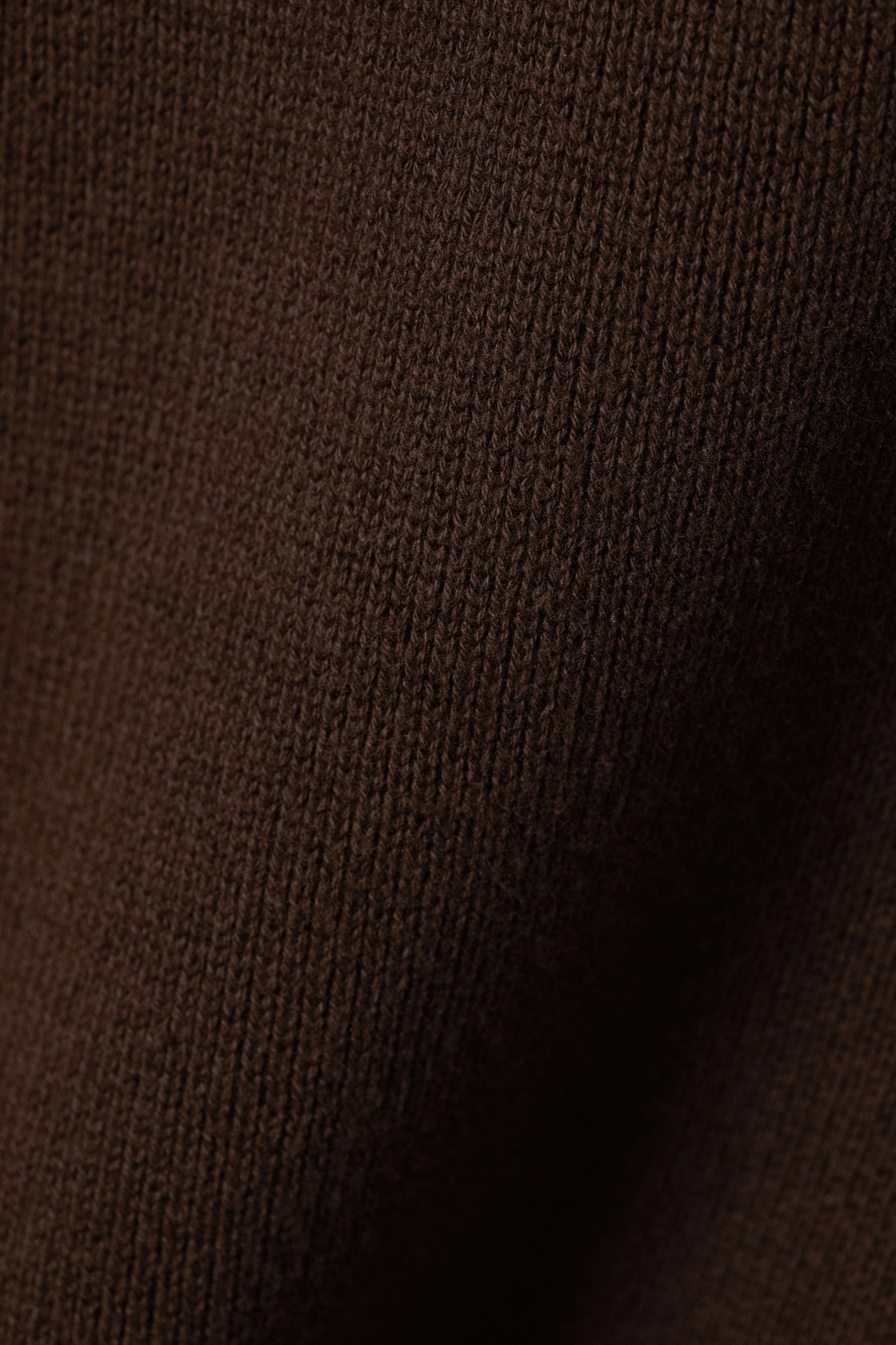 Dark Brown - Boxy Knitted Cotton Sweater - 5